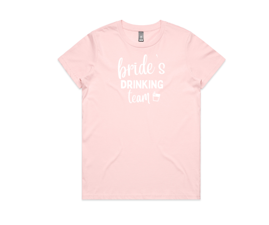 Bachelorette Tshirts in pink made in Australia