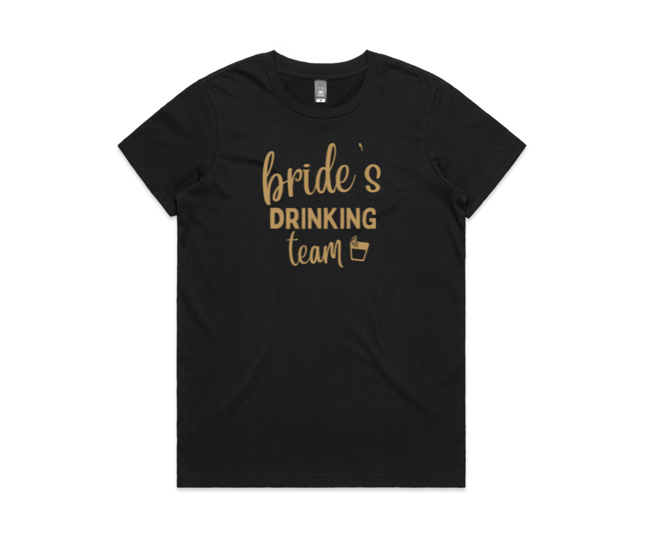 Fun Hen's Party Tshirt in black fast shipping.