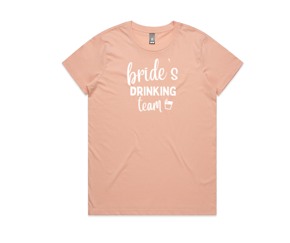 Hen's Party tshirts Bride's drinking team in pink