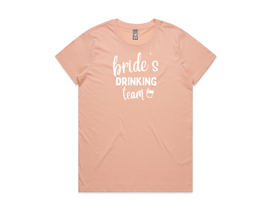 Hen's Party tshirts Bride's drinking team in pink